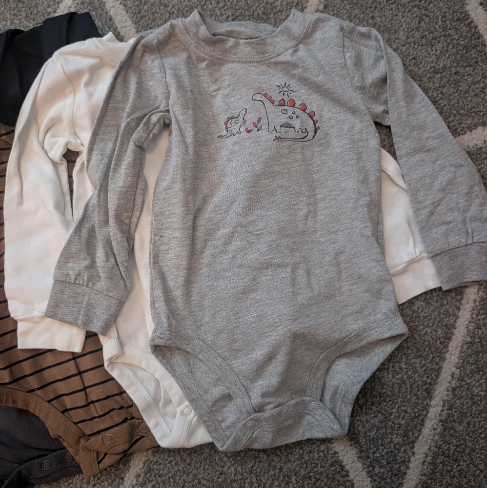 Carters 24M Onesie Bundle Of 5 Long Sleeve‎ Boy NWOT